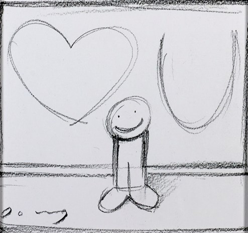 Love Letter (study) by Doug Hyde - Original Drawing on Mounted Paper